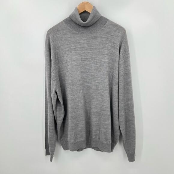 Linea Uomo sweater men's XXL wool blend rib knit turtleneck - Picture 7 of 7